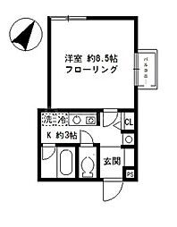 galopin 1Kの間取図画像