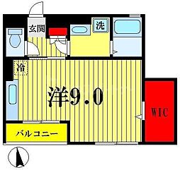 サニーヒルズ立花 ワンルームの間取図画像