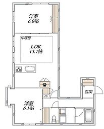 Aoto NANA 2LDKの間取図画像