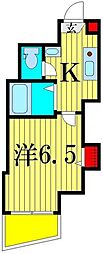 ヴァン・フローラ 1Kの間取図画像