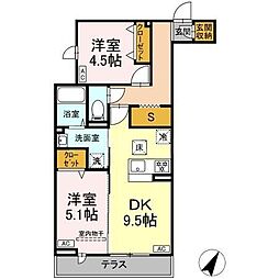 セレスティア柴又VII 2DKの間取図画像