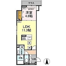 セレスティア北小岩V 1LDKの間取図画像