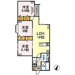 MOCRAFT南小岩 3LDKの間取図画像