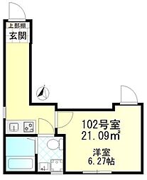 クレール堀切 1Kの間取図画像