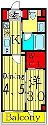プラウドフラット墨田曳舟ディアージュ 1DKの間取図画像