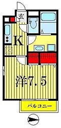 K&K141 1Kの間取図画像