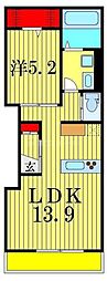 ラシーネルイ北小岩 1LDKの間取図画像