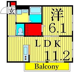 ForestGdarden 1LDKの間取図画像