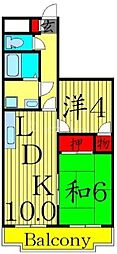 エレガンス綾瀬フォース 2LDKの間取図画像