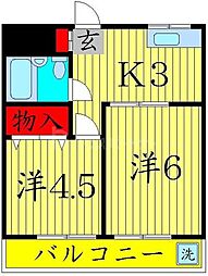 エレガンス綾瀬フィフス 2Kの間取図画像