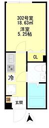 CFジオーレ小岩クレスト ワンルームの間取図画像
