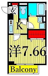 グレーススクエア 1Kの間取図画像