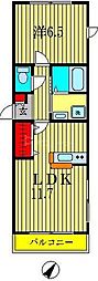 フローラ平井 1LDKの間取図画像