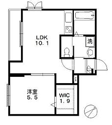 メゾン・アルチザン 1LDKの間取図画像