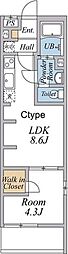 プリムロウズ西新小岩 1LDKの間取図画像