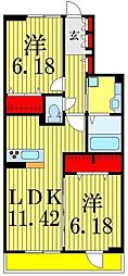 サンベリーナ 2LDKの間取図画像