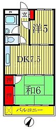 マロンクレール 2DKの間取図画像