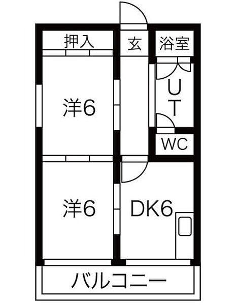 コーポあさひや 503｜愛知県名古屋市名東区藤見が丘(賃貸マンション2DK・5階・43.30㎡)の写真 その2