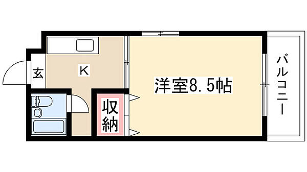 千寿ビル 2E｜愛知県長久手市戸田谷(賃貸マンション1K・2階・24.92㎡)の写真 その2