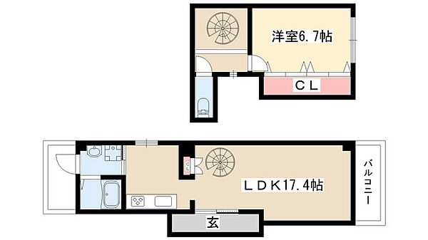 K&N城木 2B｜愛知県名古屋市千種区城木町２丁目(賃貸マンション1LDK・2階・54.32㎡)の写真 その2