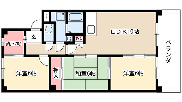 ファミール小幡 301｜愛知県名古屋市守山区大谷町(賃貸マンション3SLDK・3階・65.10㎡)の写真 その2