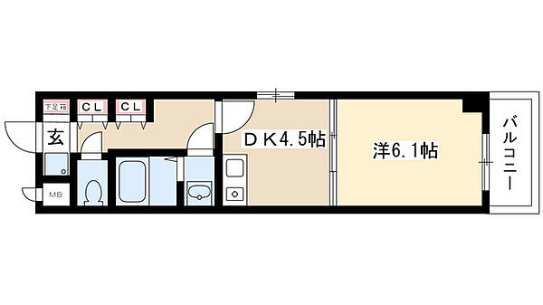 プランドールI 403｜愛知県長久手市岩作長筬(賃貸マンション1DK・4階・30.00㎡)の写真 その2