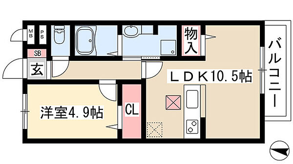 アクア　フェルトＫ 202｜愛知県長久手市平池(賃貸アパート1LDK・2階・41.40㎡)の写真 その2