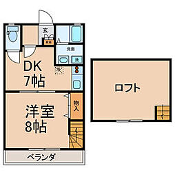 プランドール 1DKの間取図画像