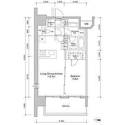 ザ・パークハビオ新栄 1LDKの間取図画像