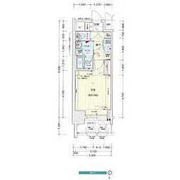 プレサンスジェネ丸の内 1Kの間取図画像