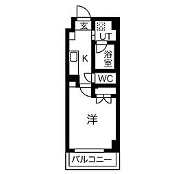アールズコート富が丘 1Kの間取図画像