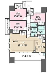 ザ・パークハウス名古屋 3LDKの間取図画像