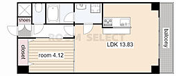 GRANDUKE千代田regaria 1LDKの間取図画像