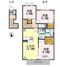 プラセール 3LDKの間取図画像