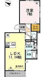 SchlosseFuji7 1LDKの間取図画像