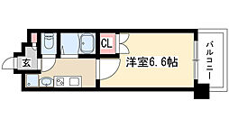 パルティール御器所 1Kの間取図画像
