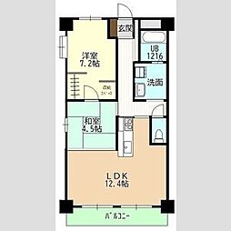 猪高ハイツ 2LDKの間取図画像