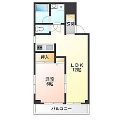メゾンイナタ 1LDKの間取図画像