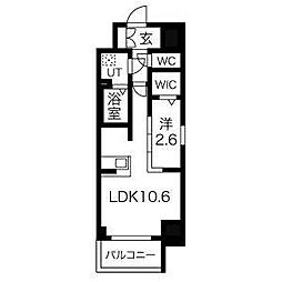 エスリード今池ルミナス 1LDKの間取図画像