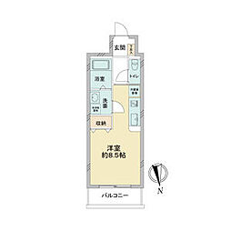 ラドゥセール今池 ワンルームの間取図画像