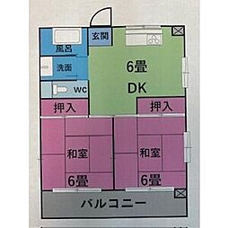 ララトップ本山B 1LDKの間取図画像