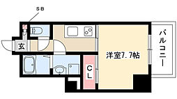 プレディアスタイル白川公園 1Kの間取図画像