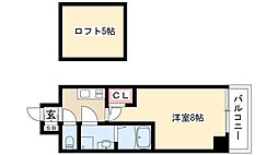 エステムコート名古屋・栄デュアルレジェンド 1Kの間取図画像