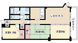 シャトレ御棚 3LDKの間取図画像