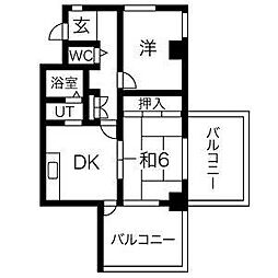 アビタマルフク 2DKの間取図画像