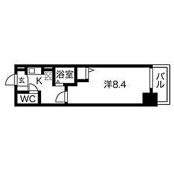 ヒルズ花の木 1Kの間取図画像