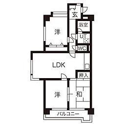 グランドハイリス上社 3LDKの間取図画像