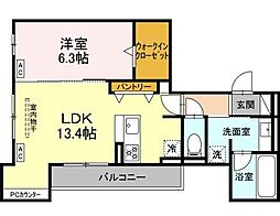 ビスタレイルウェイ八田 1LDKの間取図画像