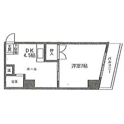 ラ・メゾン・藤ヶ丘 1DKの間取図画像