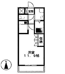 トゥルース 1Kの間取図画像